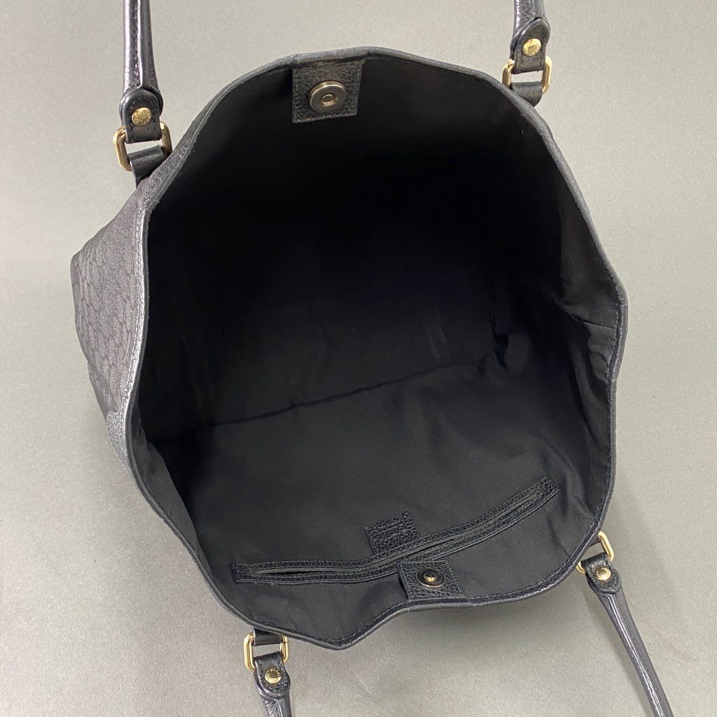 Ab7 GUCCI グッチ イタリア製 265695 493075 GGキャンバス トートバッグ かばん 鞄 ブラック キャンバス MADE IN ITALY