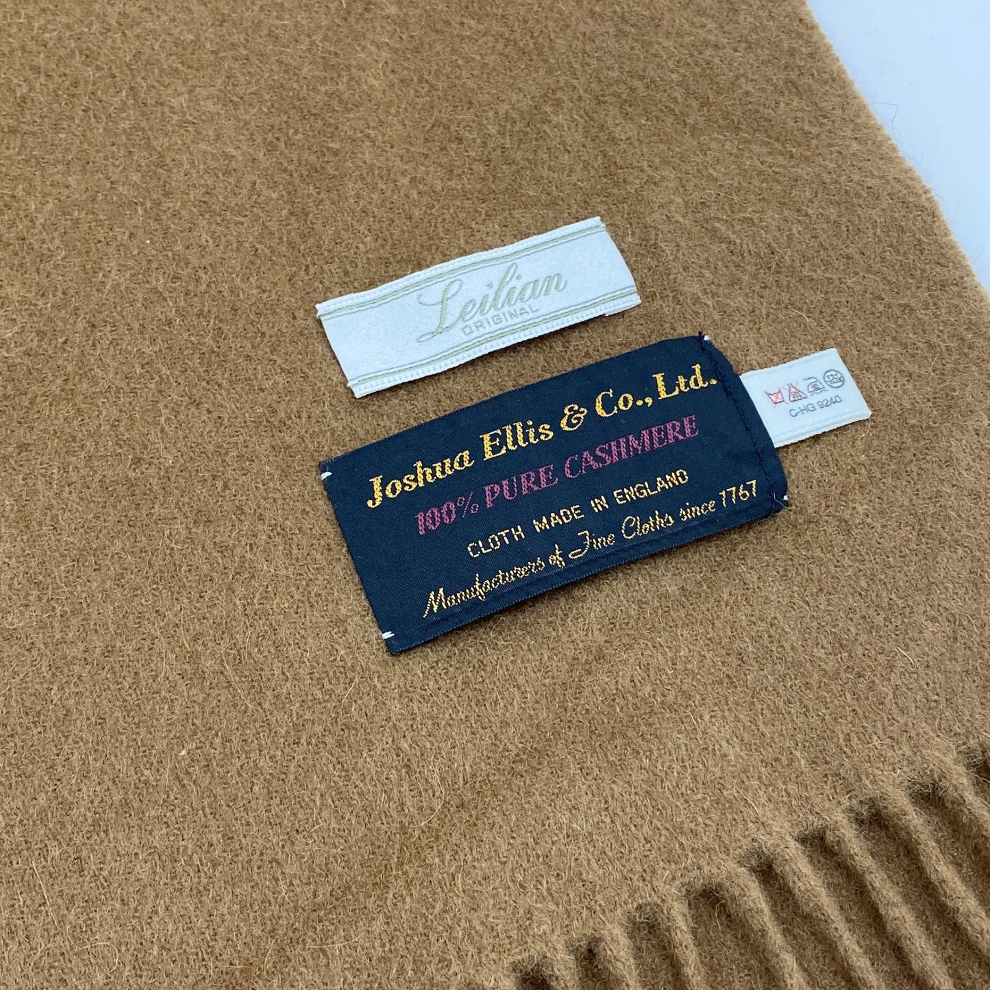 Leilian レリアン × Josua Ellis ジョシュアエリス カシミヤマフラー 幅40㎝ 長さ175㎝ ブラウン カシミヤ100% ストール スヌード 秋冬