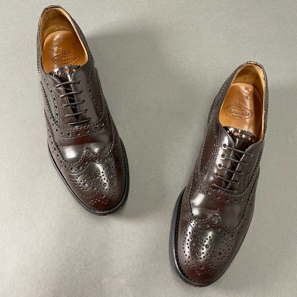 2c1 Church's チャーチ フルブローグ BURWOOD バーウッド ウイングチップ ドレスシューズ レザーシューズ 革靴 サイズ36.5 ダークブラウン レザー レディース