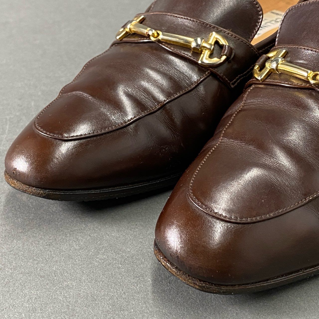 3c1 CELINE セリーヌ イタリア製 ビットローファー ヒール パンプス シューズ 37 ブラウン レザー レディース MADE IN ITALY