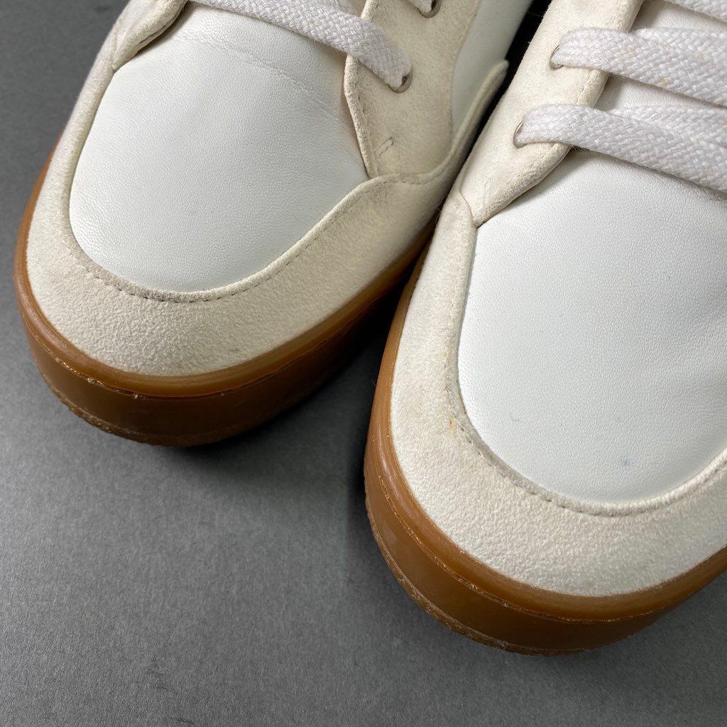 b6 STELLA McCARTNEY ステラマッカートニー スペイン製 ローカットスニーカー シューズ 460672 PLAST.S.GOMM 43 ホワイト ベージュ レザー スエード