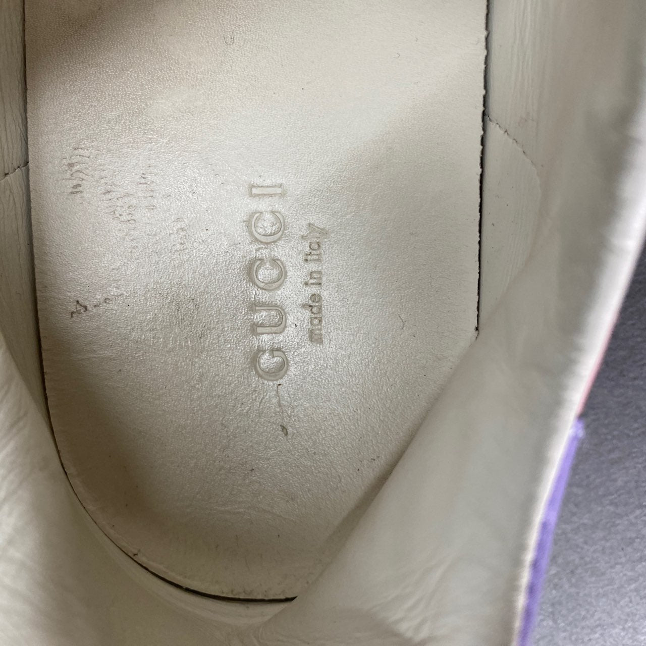 1a22 GUCCI グッチ イタリア製 598527 Ace エース インターロッキングG ローカットスニーカー シューズ パンチング ロゴ 37 1/2 ピンク レザー