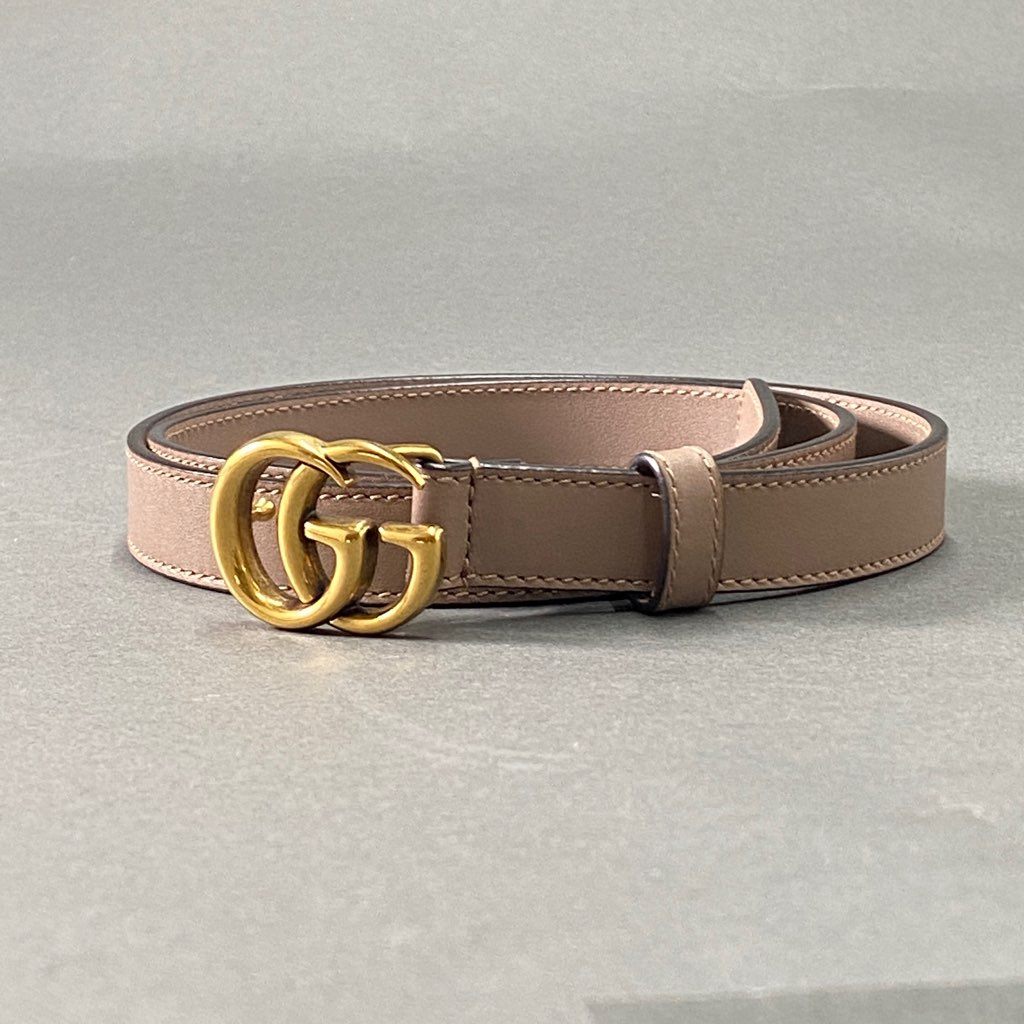 b8-6 GUCCI グッチ 409417 イタリア製 ダブルG バックル ベルト インターロッキングG ピンクベージュ レザー MADE IN ITALY