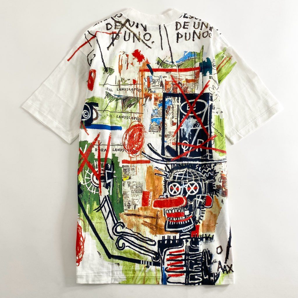 55b13 《美品》 BASQUIAT バスキア 00’s デッドストック 展覧会限定 アートTシャツ ホワイト 日本製 ジャン=ミシェル バスキア カットソー TEE 絵画