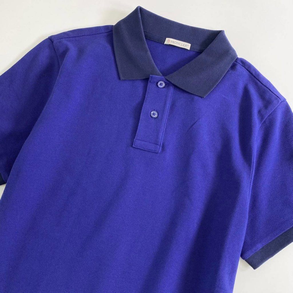 6e19-12 未使用タグ付☆MONCLER モンクレール ロゴワッペンポロシャツ サイズS ネイビー MAGLIA POLO MANICA マリアポロマニカ メンズ 夏