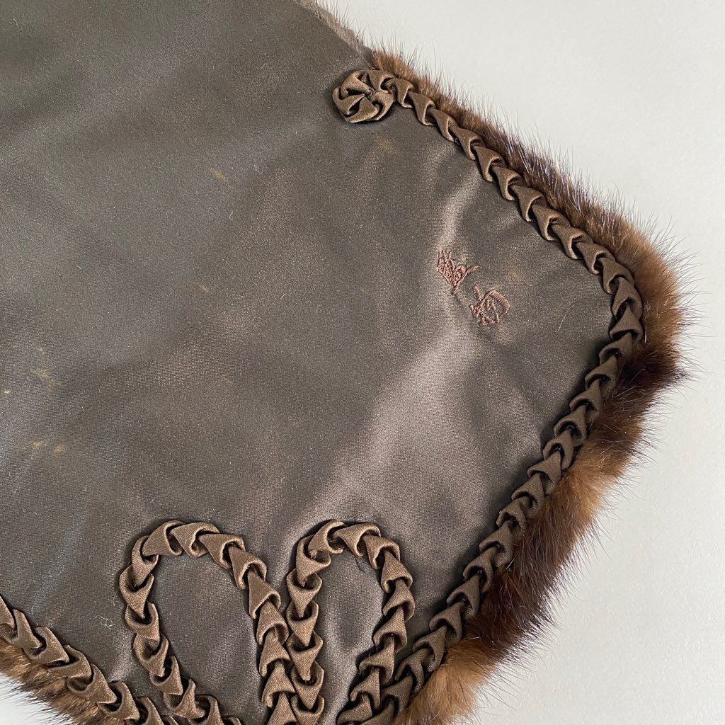 40b14-2 《本毛皮》 マホガニーミンク 大判ティペット ミンクファー ショール ケープ ストール レディース MINK FUR