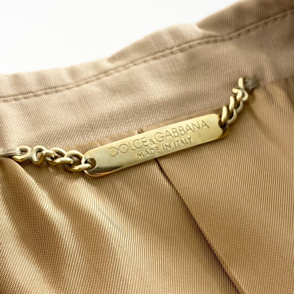 63b13 DOLCE&GABBANA ドルチェアンドガッバーナ イタリア製 テーラードジャケット ブレザー フォーマル ビジネス 48 ベージュ ウール MADE IN ITALY