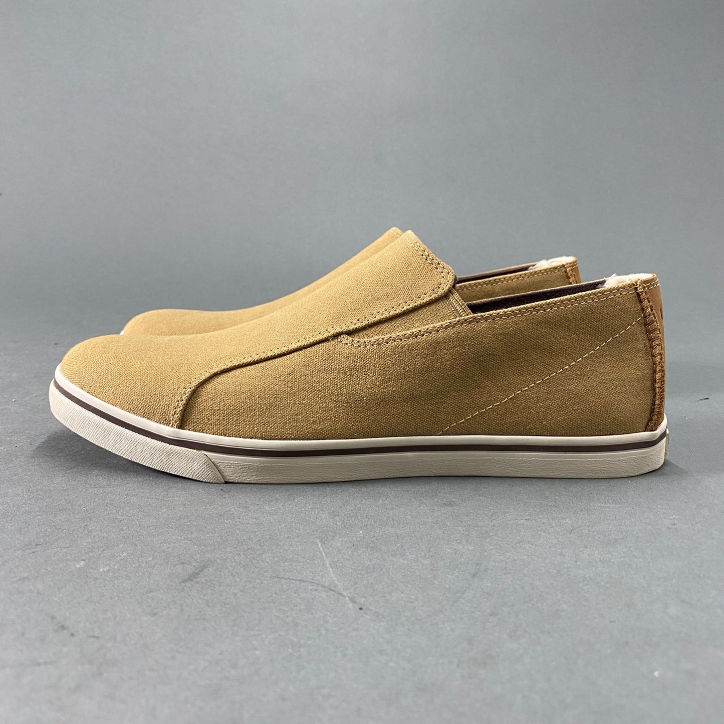 3L23 UGG アグ M BRACKEN CANVAS スリッポン スニーカー 27cm ベージュ キャンバス シューズ ボア レザー 箱有り