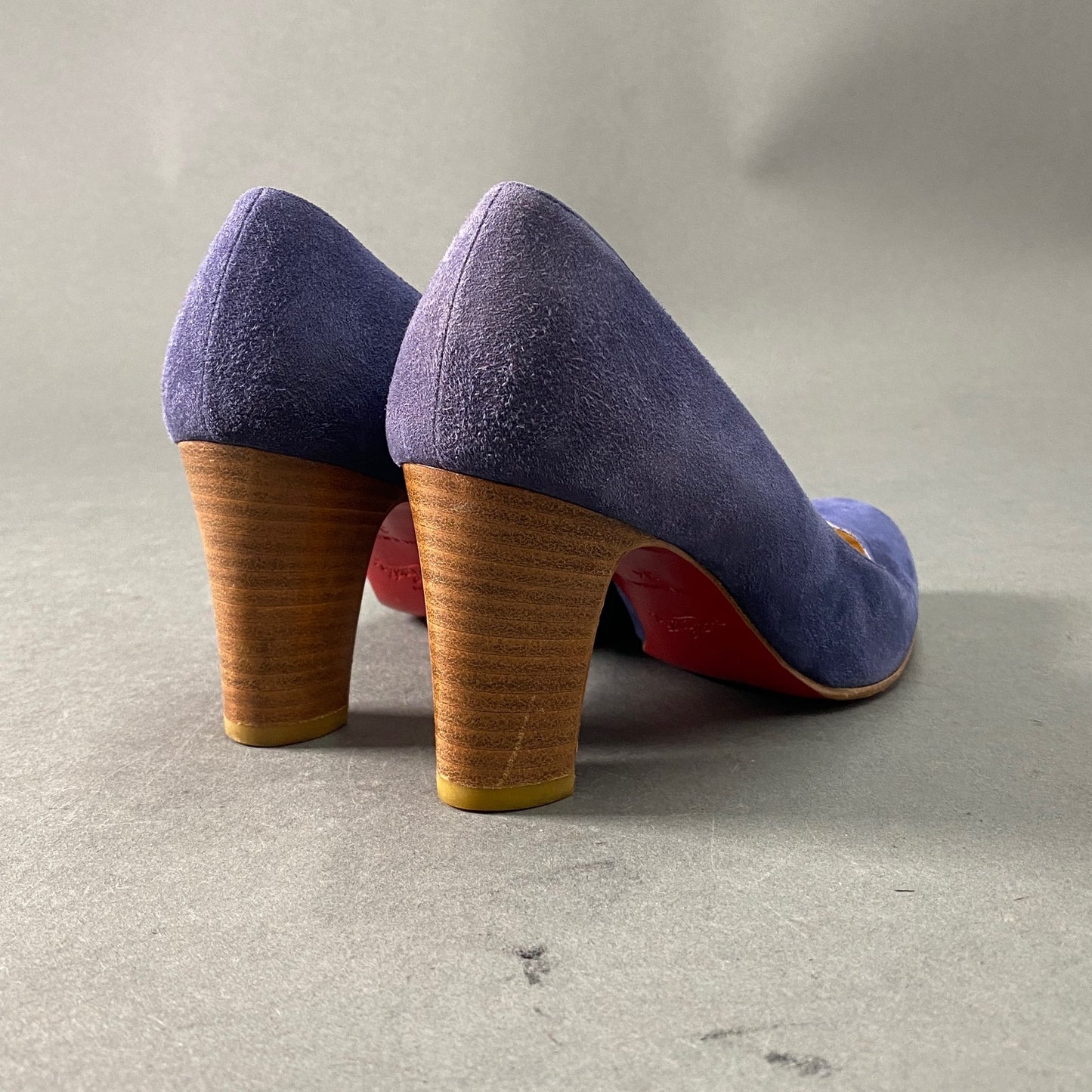 1a18 イタリア製 Christian Louboutin クリスチャンルブタン ヒールパンプス 34 ネイビー スエード ラウンドトゥ