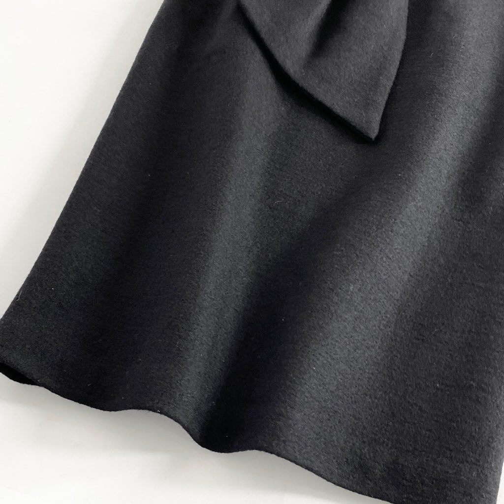 12b7 OBLI オブリ 日本製 クロスリボンワンピース ノースリーブ ドレス 8BALO2 F フリーサイズ ブラック ウール100% MADE IN TOKYO JAPAN 夏