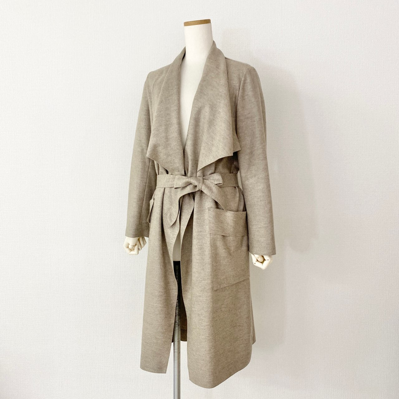 52A13 《美品》 DES PRES デプレ ショールカラーコート 36 ベージュ アウター 日本製 トゥモローランド 秋冬 羽織 ガウン