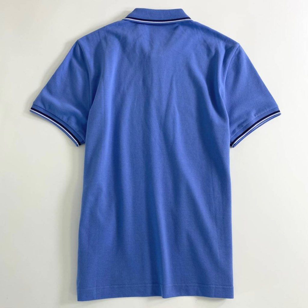 6e19-15 未使用タグ付☆MONCLER モンクレール ロゴワッペンポロシャツ サイズS ブルー MAGLIA POLO MANICA C マリアポロマニカ メンズ