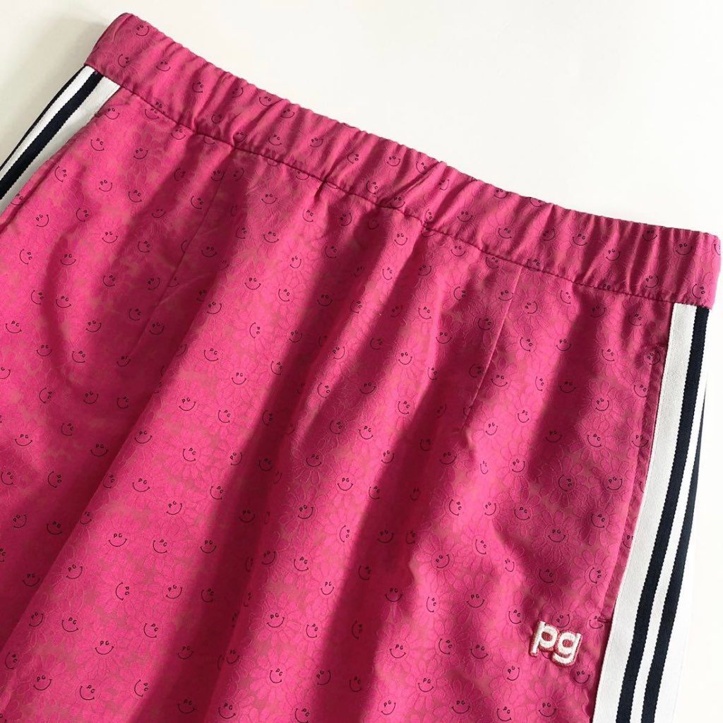 14g8 《美品》 22年モデル PEARLY GATES パーリーゲイツ ニコちゃん 総柄 PGロゴ サイドロゴ ゴルフスカート ミニスカート 1 ゴルフウェア