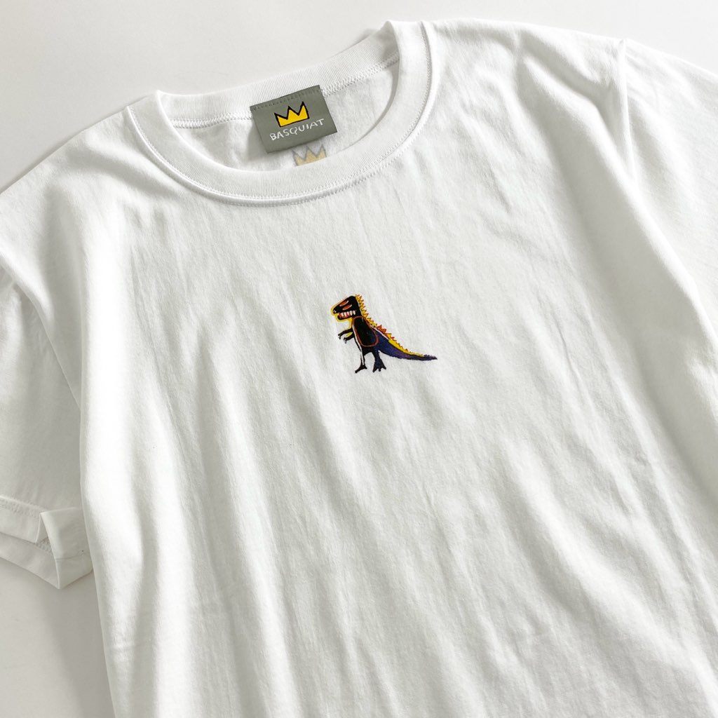 56-2b13 《美品》 BASQUIAT バスキア 00’s デッドストック 展覧会限定 アートTシャツ ホワイト 日本製 ジャン=ミシェル バスキア カットソー TEE 絵画