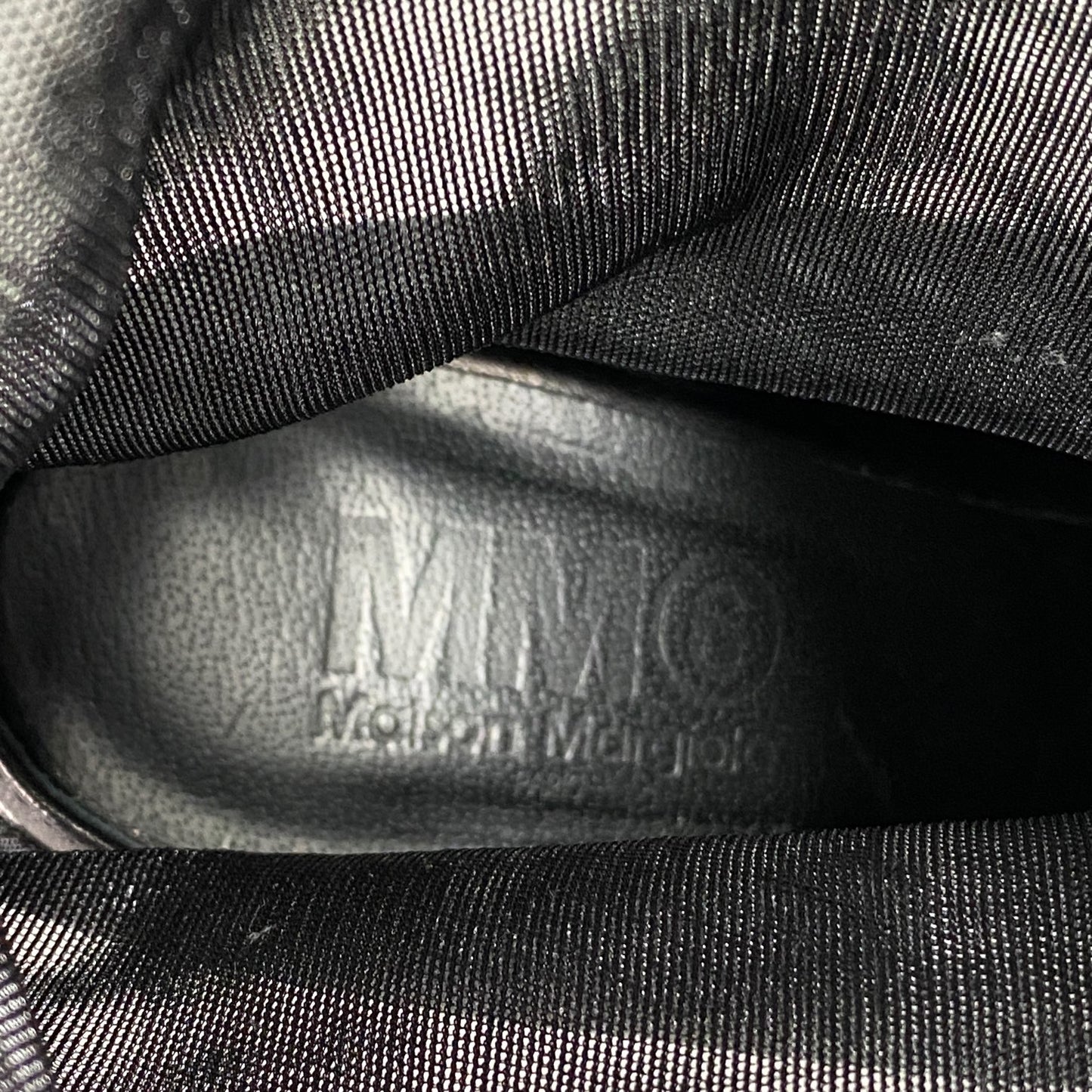 4L22《伊製》Maison Margiela MM6 エムエムシックス ニットブーツ パワーネット ミドルブーツ 37 ブラック レディース