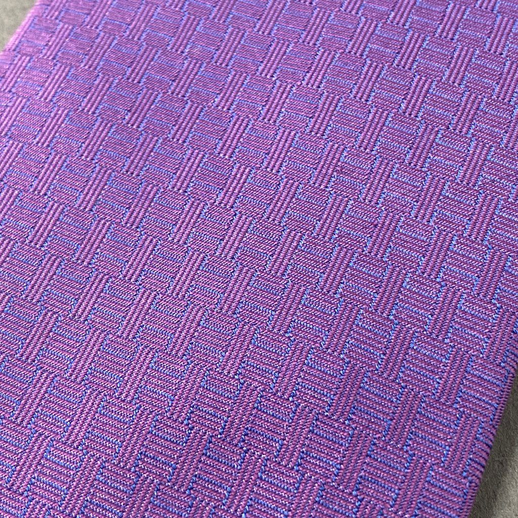 b6-14 HERMES エルメス 刺繍 シルクネクタイ ビジネス フォーマル 編み込みプリント 428858T02 パープル シルク100% SILK フランス製