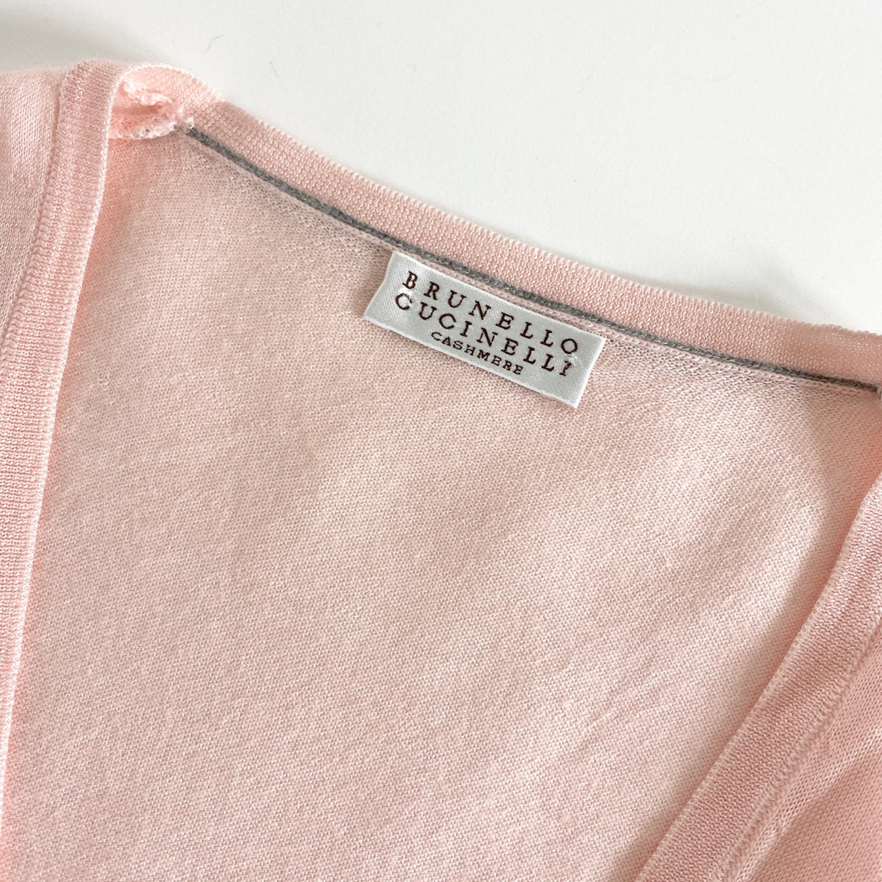 37A13 BRUNELLO CUCINELLI ブルネロクチネリ カシミア ニットソー L ピンク カットソー セーター 半袖 シルク混 イタリア製