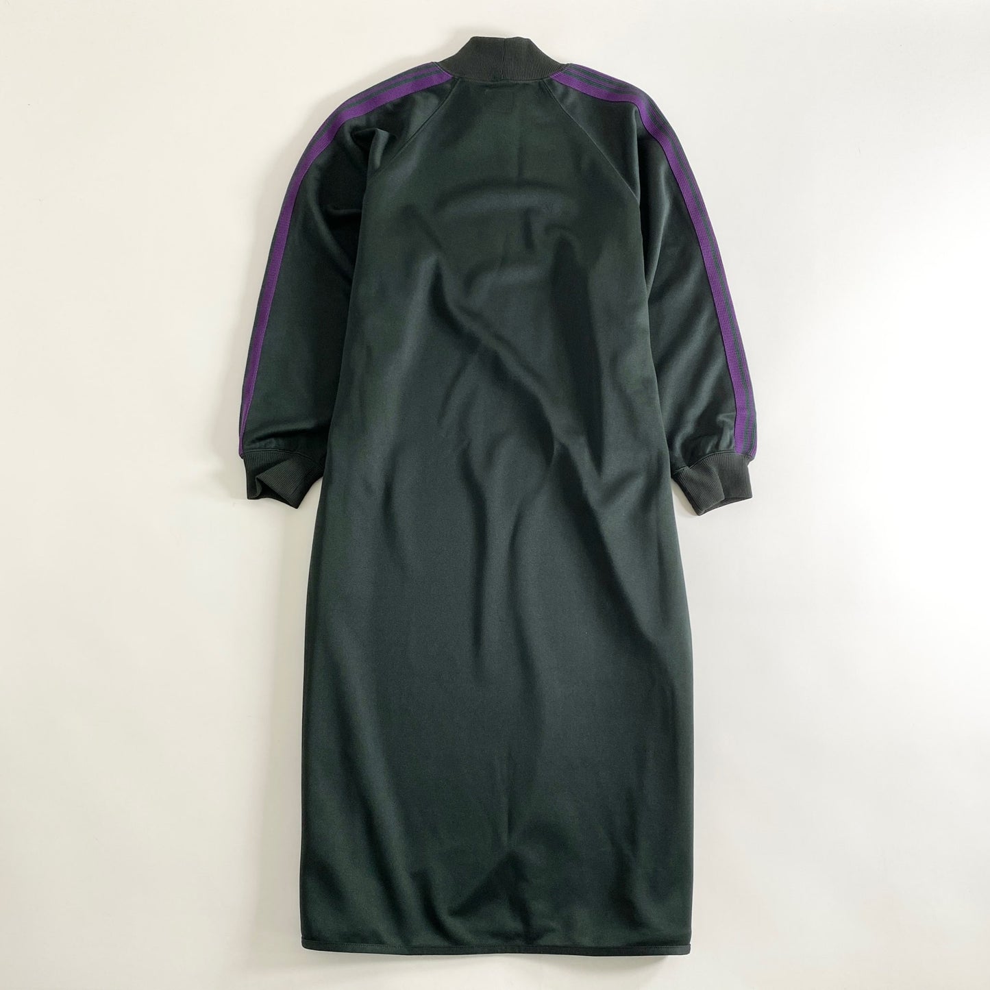 38a28 Needles ニードルス 日本製 BEAMS BOY 別注 トラックワンピース Track OnePiece 長袖ワンピース J0332 ロゴ刺繍 2 グリーン サイドライン MADE IN JAPAN