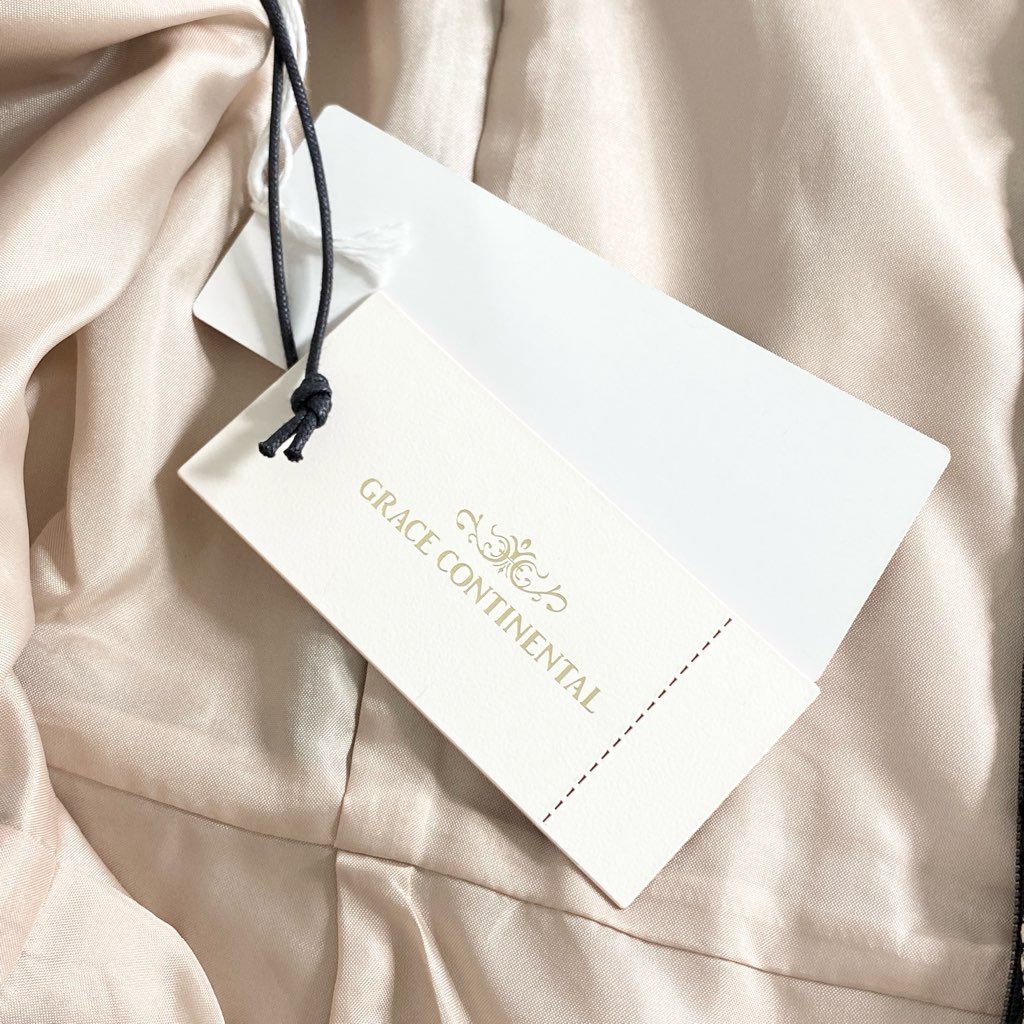 69c10 《極美品》 定価¥42,900 GRACE CONTINENTAL グレースコンチネンタル スパンフラワー タイトドレス 36 ブラック ワンピース パーティ タグ付き