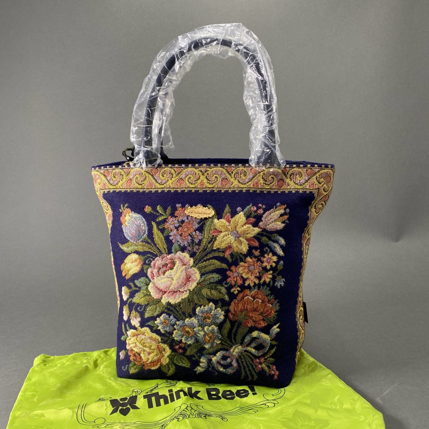 Hc1 《新品保管品》 Think Bee! シンクビー ハンドバッグ トートバッグ ゴブラン織り 花柄 マルチカラー レディース 女性用 かばん