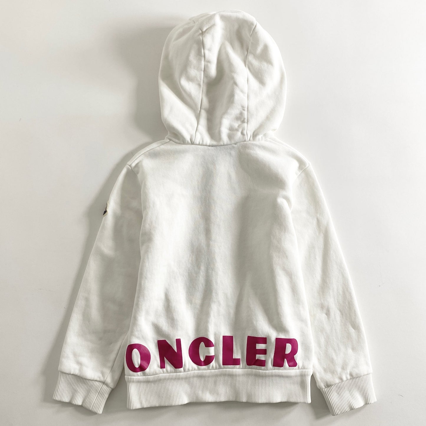 38a28 MONCLER モンクレール トルコ製 ジップパーカー フーディ E29548418450 104cm ホワイト ピンク コットン スウェット キッズ 子供服 KIDS