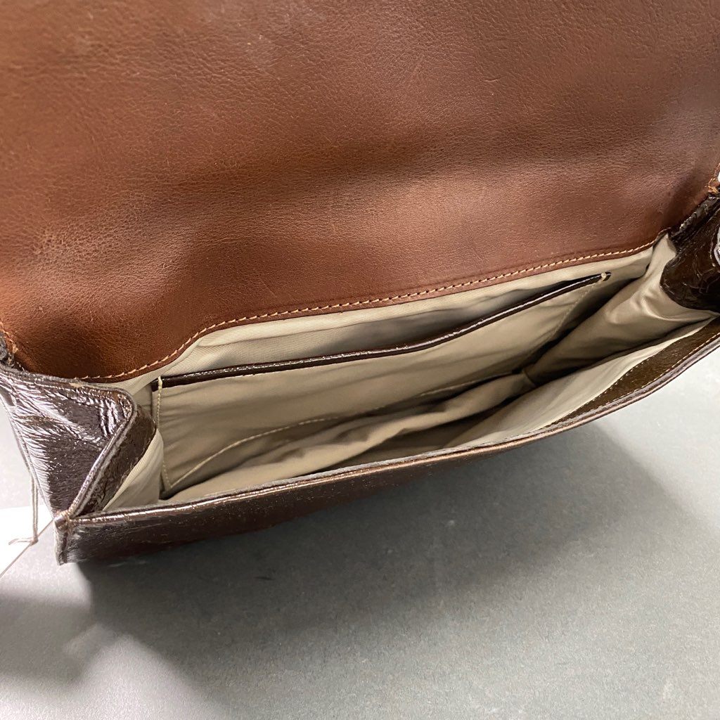 Cb2 MARNI マルニ イタリア製 ダブルフラップ ワンショルダーバッグ ハンドバッグ ブラウン レザー MADE IN ITALY