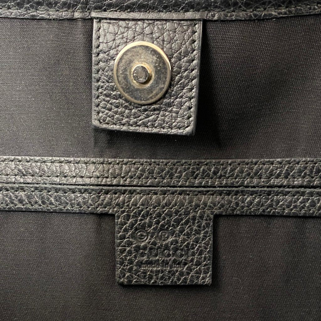 Ab7 GUCCI グッチ イタリア製 265695 493075 GGキャンバス トートバッグ かばん 鞄 ブラック キャンバス MADE IN ITALY