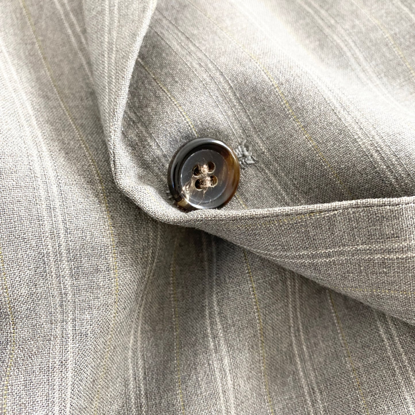 44a21-3 90s COMME des GARCONS HOMME コムデギャルソンオム 日本製 2B ダブル テーラードジャケット ブレザー Sサイズ グレー ウール100% AD1990 MADE IN JAPAN VINTAGE