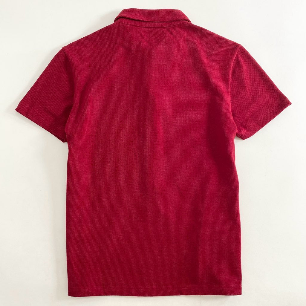 39c10 《美品》 イタリア製 PRADA プラダ 半袖ポロシャツ M レッド レディース ショートスリーブ コットン混 ジップアップ