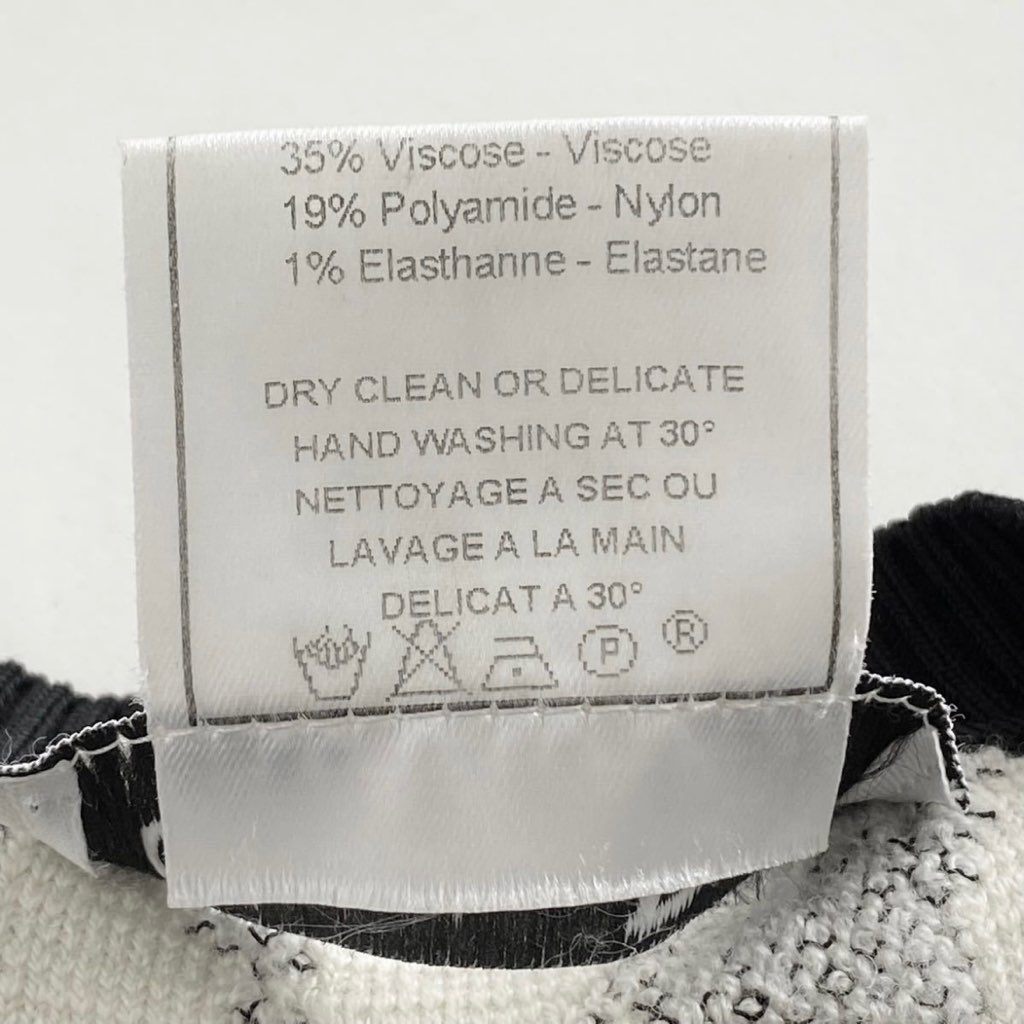 65j29 フランス製 Christian Dior クリスチャンディオール クルーネック レース ニット セーター サイズL ブラック レディース 女性用