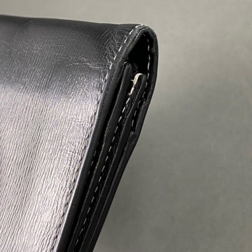 3j22 BURBERRY バーバリー ロングウォレット 長財布 札入れ レザー 本革 ロゴ ラバー メンズ レディース ユニセックス ブラック 服飾小物