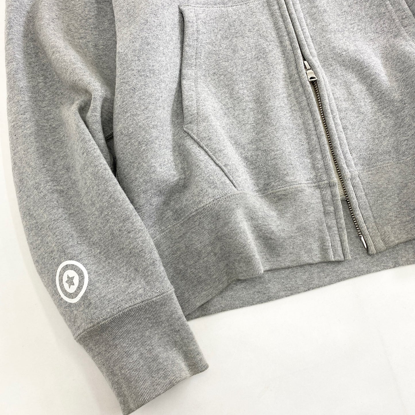 48k9 A BATHING APE アベイシングエイプ ダブルフードシャークパーカー S グレー コットン 迷彩 カモフラ スウェット 羽織