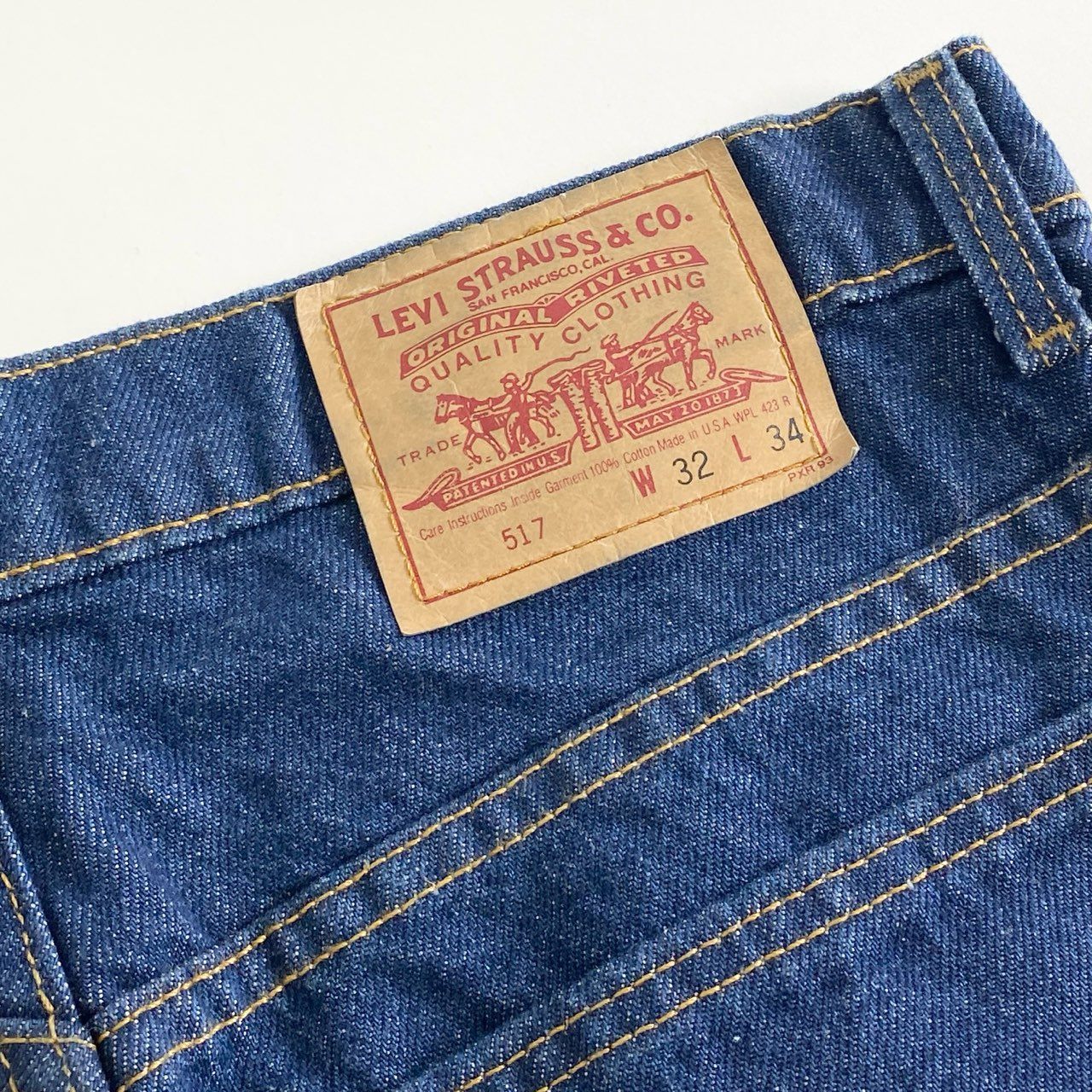 43c1 90s USA製 Levi's リーバイス 517-0217 デニム ブーツカットパンツ ジーンズ ボトム フレアパンツ ベルボトム W32 L34 インディゴブルー コットン