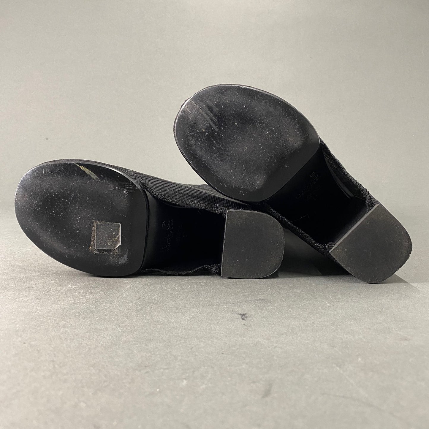 4L22《伊製》Maison Margiela MM6 エムエムシックス ニットブーツ パワーネット ミドルブーツ 37 ブラック レディース