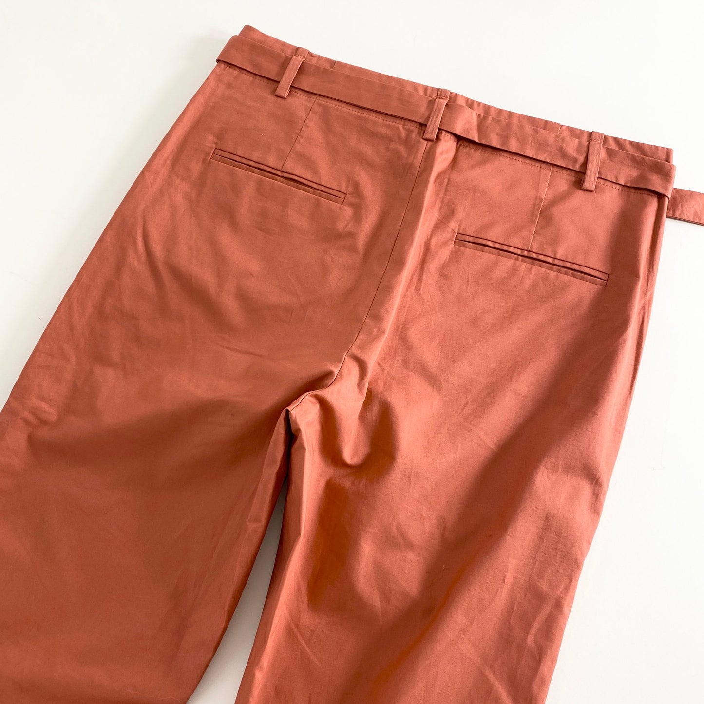 39a21 《未使用保管品》 ISABEL MARANT イザベルマラン ブルガリア製 ベルト付き ストレートパンツ ボトムス 34 ピンク コットン100%
