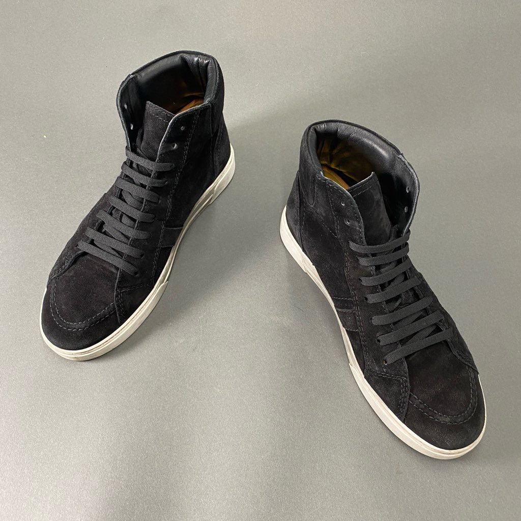 7b24 SAINT LAURENT サンローラン イタリア製 Black Suede Joe Mid Top Sneaker ハイカットスニーカー シューズ 530228 41 ブラック スエード MADE IN ITALY