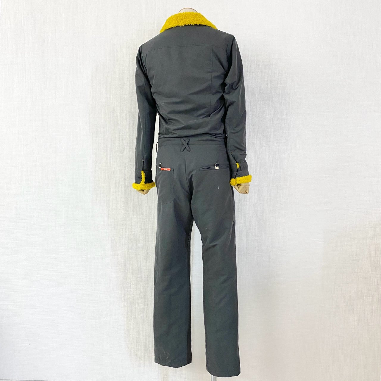 17c13 Leh レー TSUNAGI つなぎ ジャンプスーツ ボア S グレー 日本製 オールインワン カバーオール 続服 冬