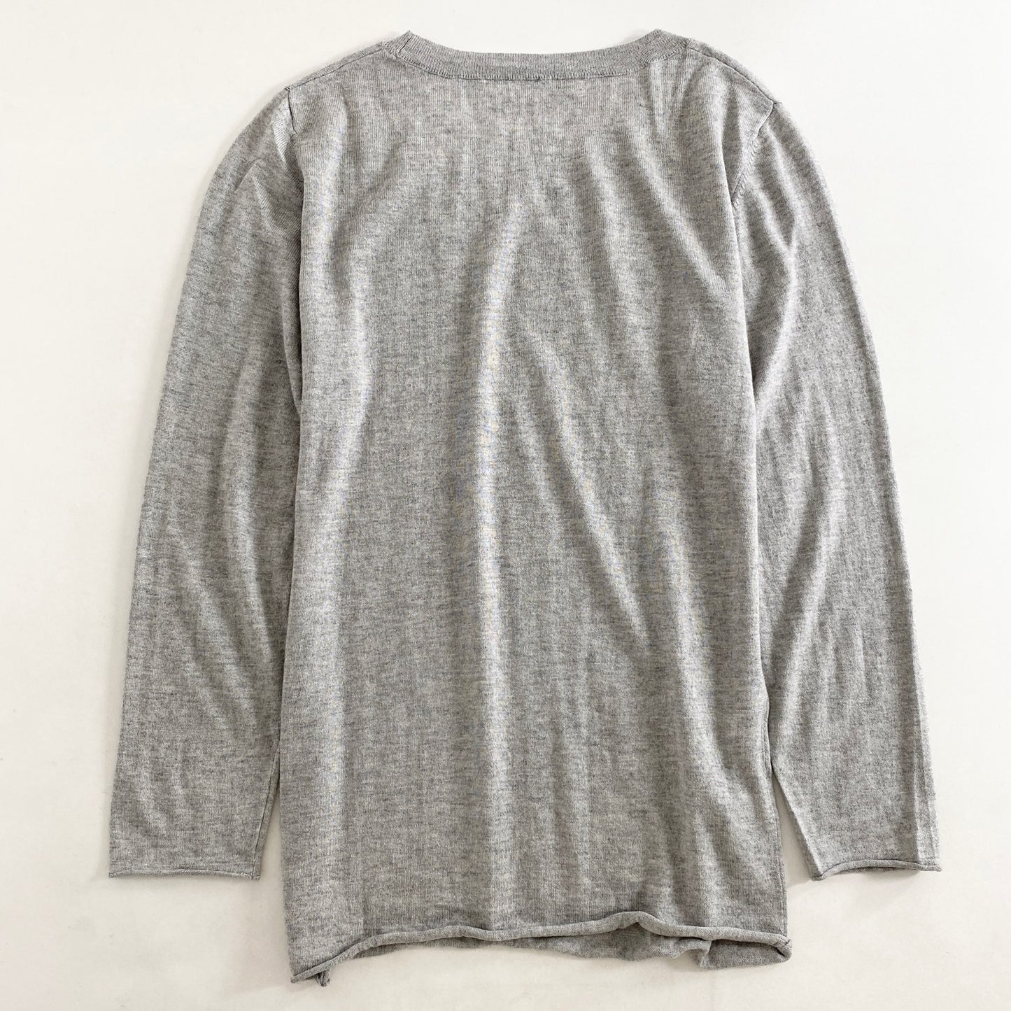 35L9《美品》lucien pellat-finet ルシアンぺラフィネ SMILE シルク×カシミヤニットトップ S グレー セーター スマイル 冬
