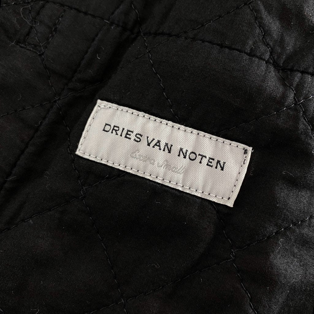 46b11 DRIES VAN NOTEN ドリスヴァンノッテン リメイクトレンチベストコート ブラック 再構築 キルティング ルーマニア製