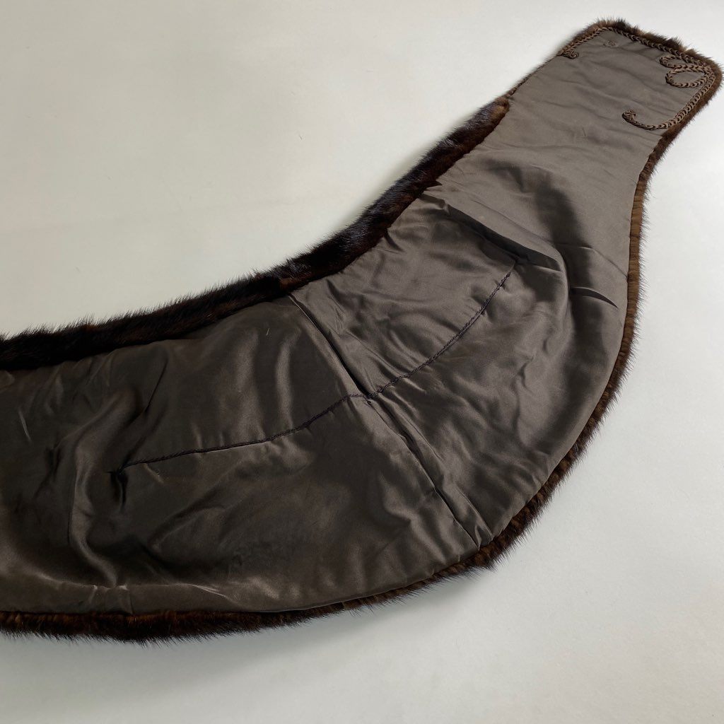 40b14-2 《本毛皮》 マホガニーミンク 大判ティペット ミンクファー ショール ケープ ストール レディース MINK FUR