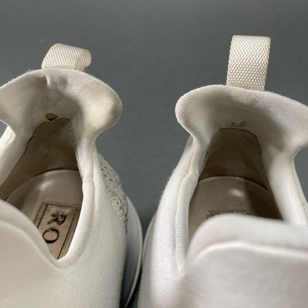 4b24 イタリア製 ROGER VIVIER ロジェヴィヴィエ スニーカー メッシュ バックル シューズ 37 1/2 ホワイト レディース