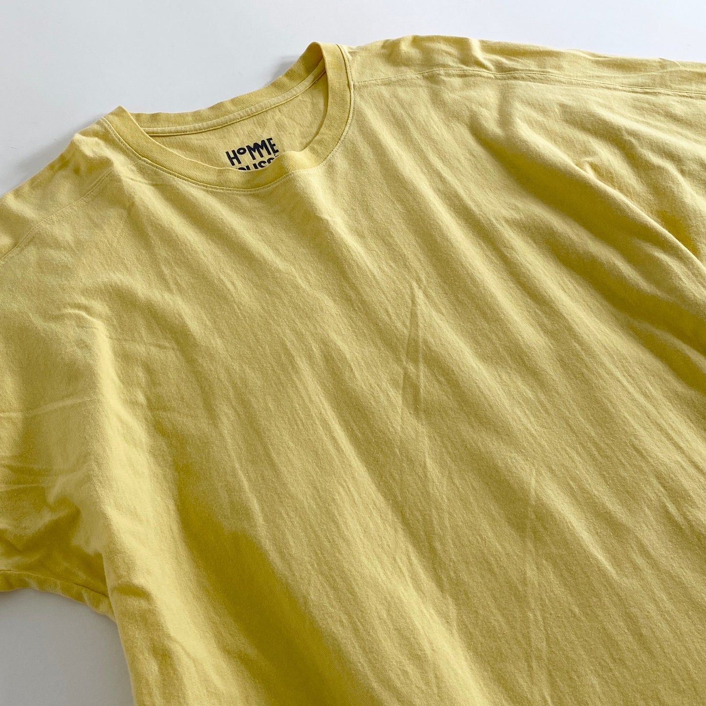39a21 HOMME PLISSE ISSEY MIYAKE オムプリッセ イッセイミヤ 21SS RELEASE-T HP12JK303 長袖Tシャツ オーバーサイズ カットソー 日本製 クルーネック 2 イエロー コットン MADE IN JAPAN