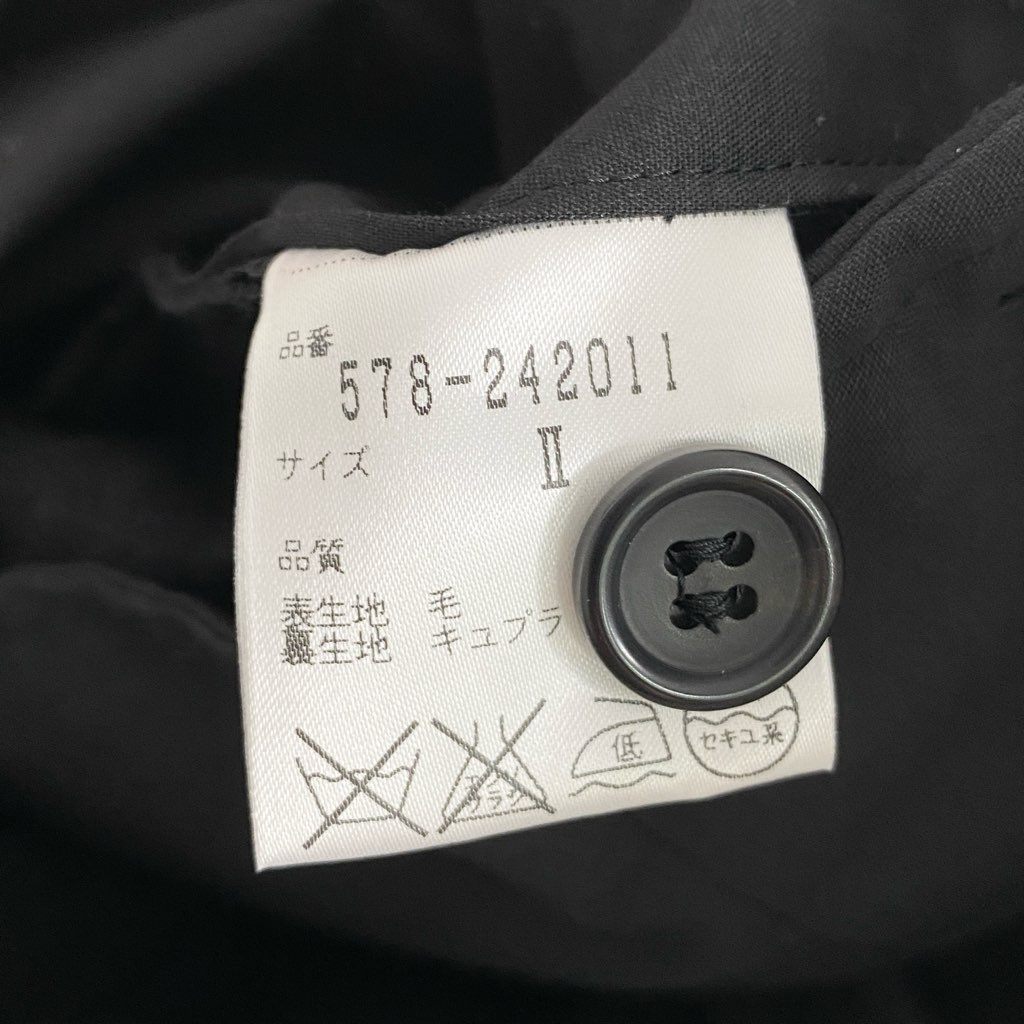 51c20 《未使用》 定価¥29,400 MARGARET HOWELL マーガレットハウエル ウールスラックスパンツ 2 ブラック 日本製 センタープレス タグ付き MHL