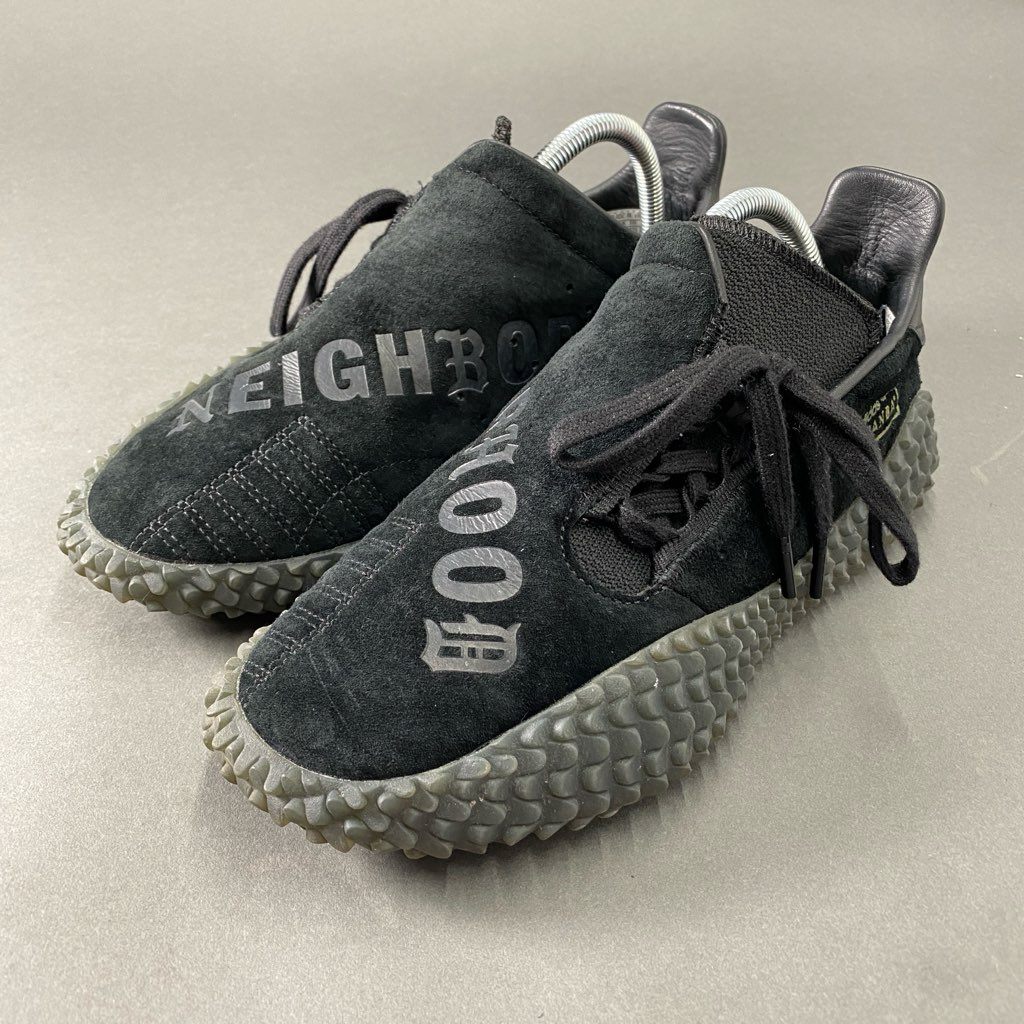 3c1 adidas × NEIGHBORHOOD アディダス ネイバーフッド B37341 KAMANDA カマンダ ローカットスニーカー シューズ 26cm ブラック スエード メンズ 紳士靴