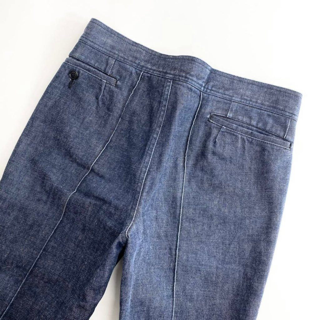 63j8 COMME des GARCONS コムデギャルソン 00s カットオフデザインデニムパンツ M インディゴ ジーンズ フレアパンツ Y2K