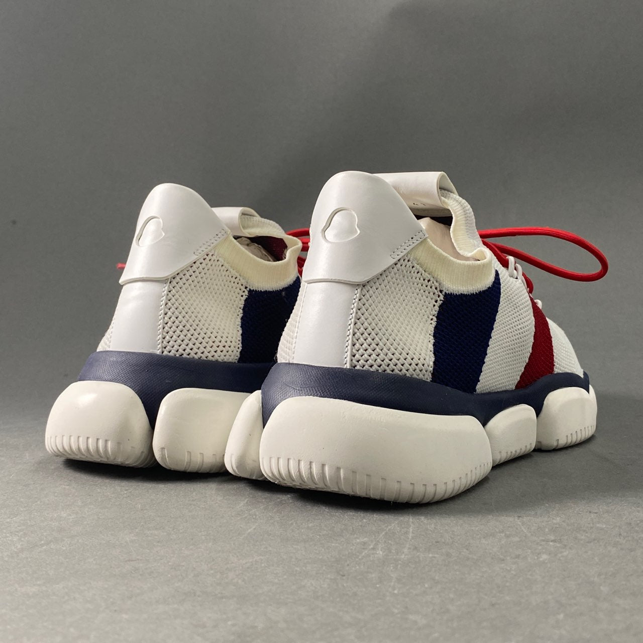 8a24 MONCLER モンクレール THE BUBBLE SNEAKER ローカットスニーカー シューズ レースアップ 41 ホワイト トリコロール スポーツシューズ