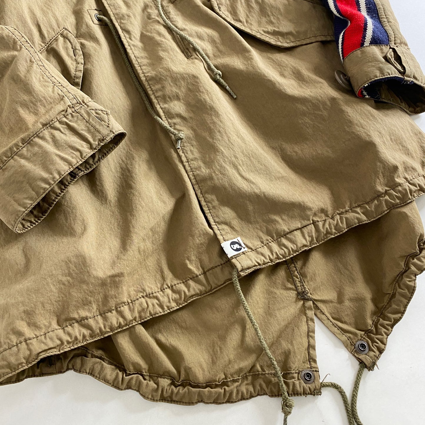 26L14 ALPHA INDUSTRIES アルファ インダストリーズ ミリタリージャケット グッドイナフ M ベージュ チャイニーズラクーンファー ニット切替 上着