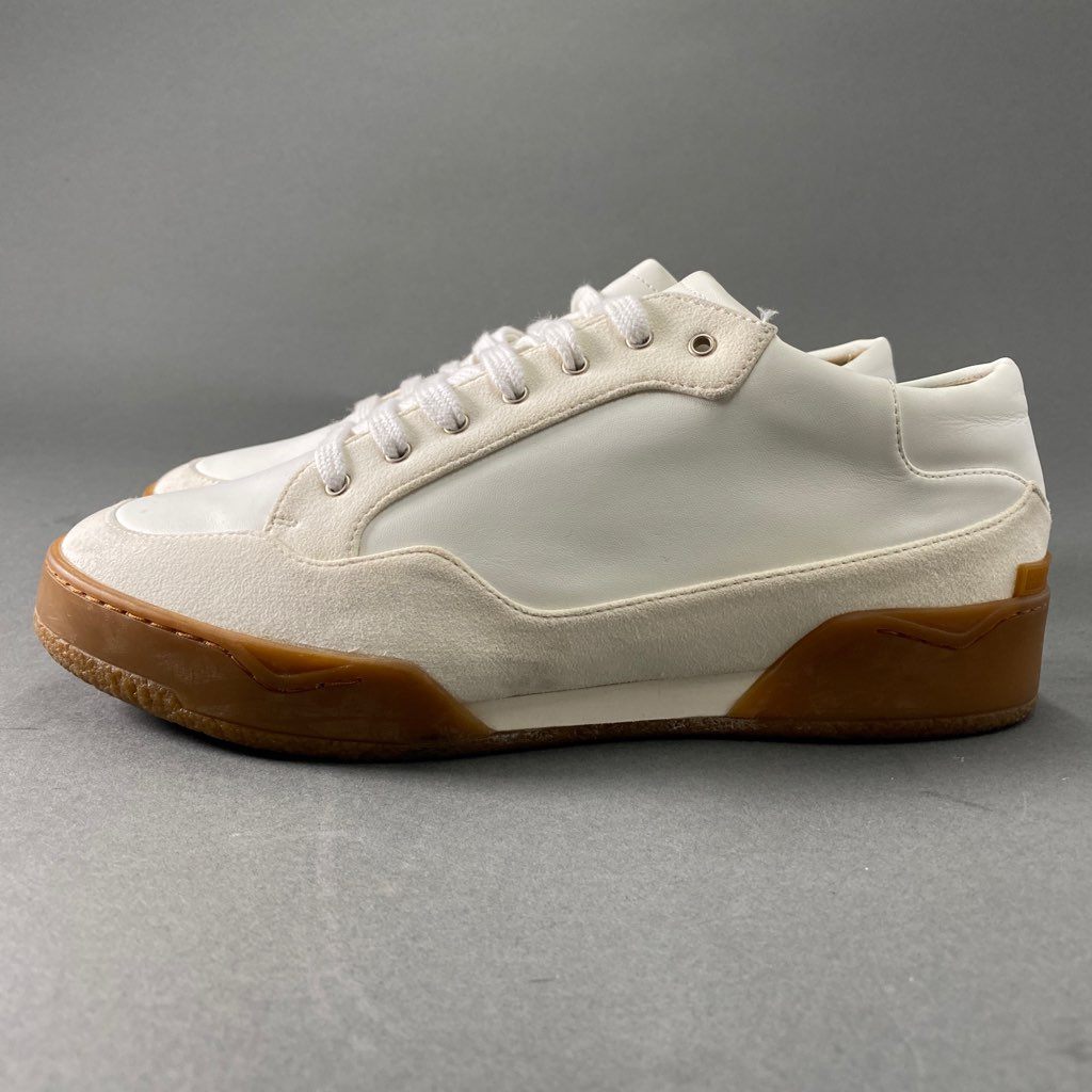 b6 STELLA McCARTNEY ステラマッカートニー スペイン製 ローカットスニーカー シューズ 460672 PLAST.S.GOMM 43 ホワイト ベージュ レザー スエード