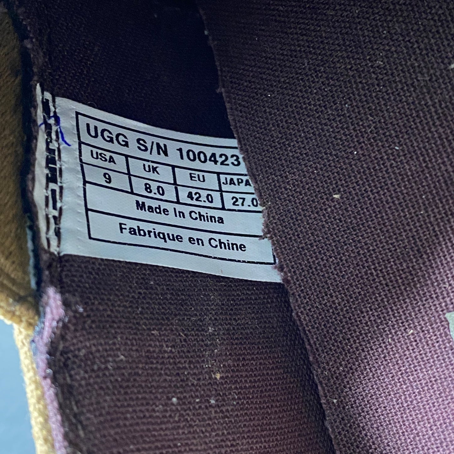 3L23 UGG アグ M BRACKEN CANVAS スリッポン スニーカー 27cm ベージュ キャンバス シューズ ボア レザー 箱有り
