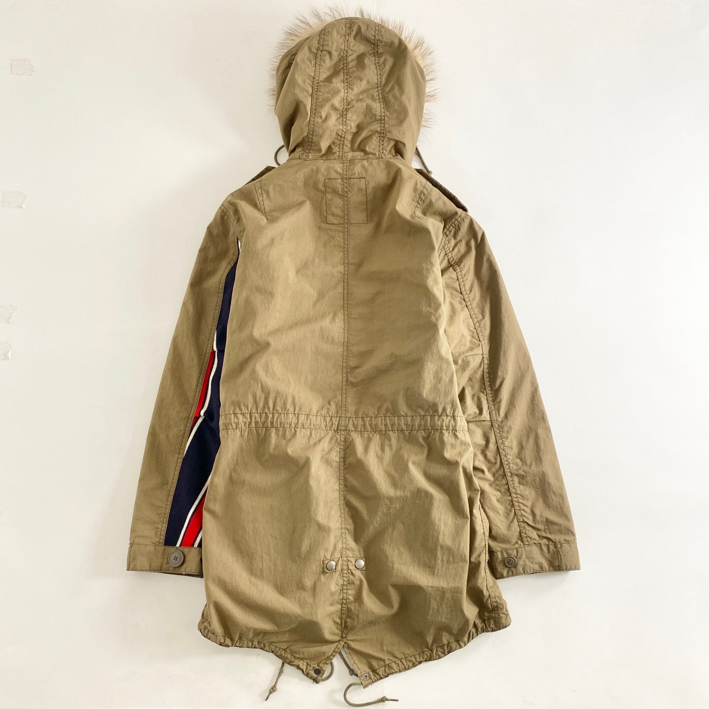 26L14 ALPHA INDUSTRIES アルファ インダストリーズ ミリタリージャケット グッドイナフ M ベージュ チャイニーズラクーンファー ニット切替 上着